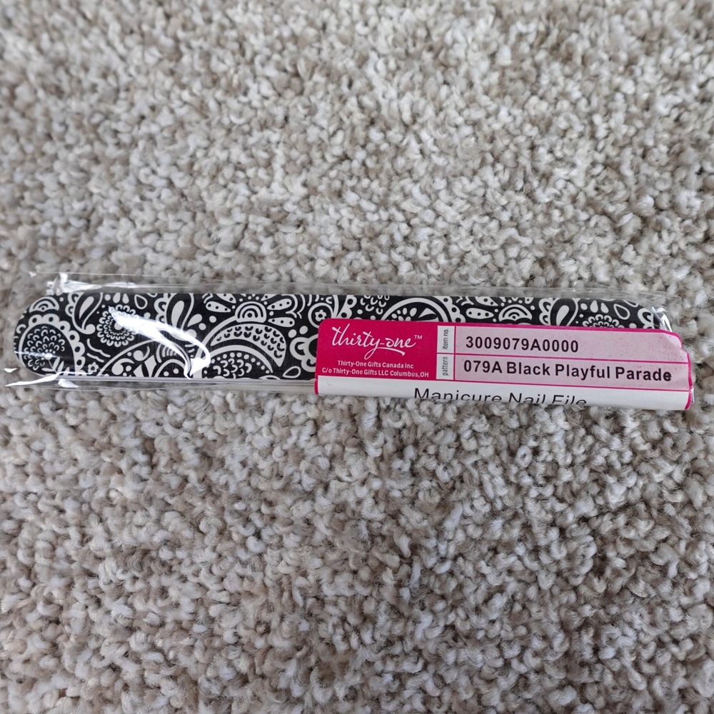 Thirty-One Black Playful Parade Manicure Nail‎ File 3009079A0000 Paisley Print